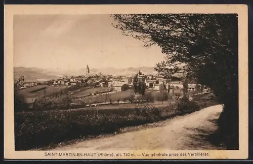 AK Saint-Martin-en-Haut /Rhône, Vue générale prise des Verpillères