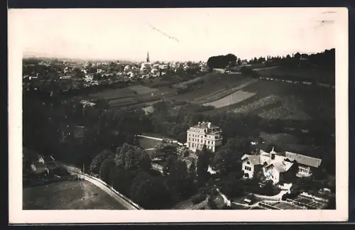 AK Saint-Cyr-au-Mont-d`Or /Rhône, Vue aérienne de la colonie de vacances et des environs verdoyants