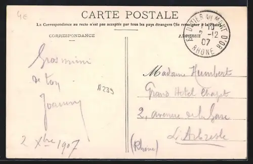 AK Saint-Fortunat /Rhône, Vue générale et le Mont-Cindre