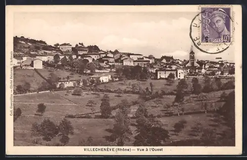 AK Villechenève /Rhône, Vue à l`Ouest