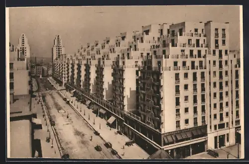 AK Villeurbanne /Rhône, Nouveau Centre d`Urbanisme, Avenue de l`Hôtel-de-Ville et les 2 Tours de 18 étages