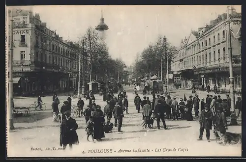 AK Toulouse, Avenue Lafayette, Les Grands Cafés