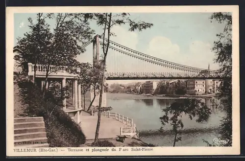 AK Villemur /Hte-Gar., Terrasse et plongeoir du Parc Saint-Pierre