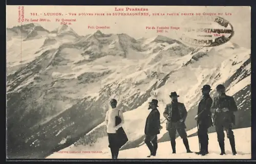 AK Luchon, Vue d`hiver prise de Superbagnères, sur la partie droite du Cirque du Lys