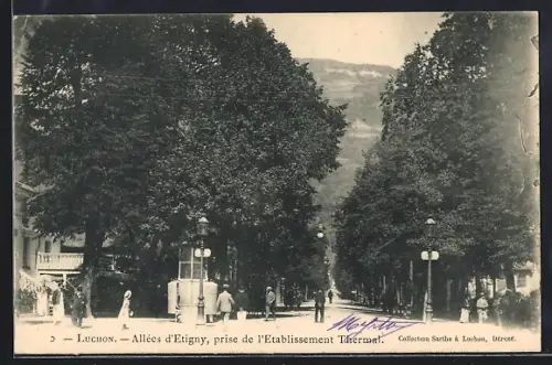 AK Luchon, Allées d`Etigny, prise de l`Etablissement Thermal