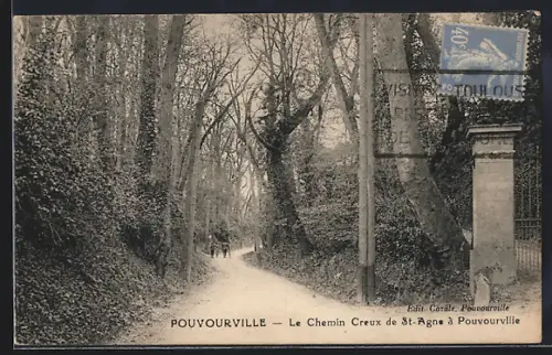AK Pouvoirville, Le Chemin Creux de St-Agné à Pouvoirville