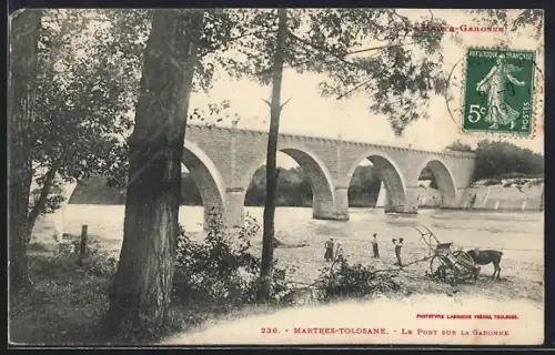 AK Martres-Tolosane, Le Pont sur la Garonne