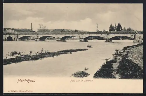 AK Montréjeau, Pont sur la Garonne