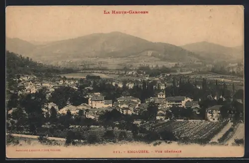 AK Encausse /Haute-Garonne, Vue générale du village avec collines en arrière-plan