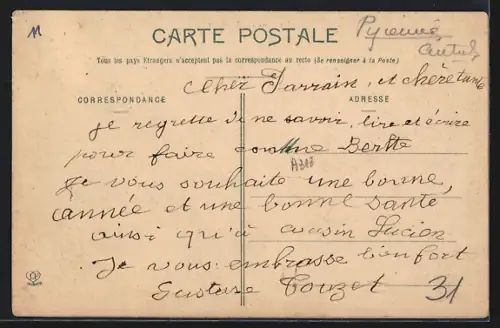 AK Encausse /Haute-Garonne, Vue générale du village avec collines en arrière-plan
