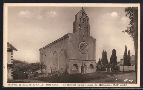 AK Montsaunès, La curieuse Église romane du XIIe siècle