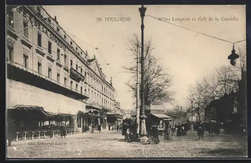 AK Toulouse, Allées Lafayette et Café de la Comédie