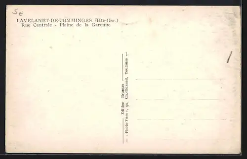 AK L`Avelanet-de-Comminges /Hte-Gar., Rue Centrale, Plaine de la Garonne