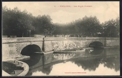 AK Toulouse, Les Ponts Jumeaux et la sculpture environnante