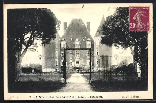 AK Saint-Élix-le-Château /H.-G., Château et entrée principale avec portail majestueux