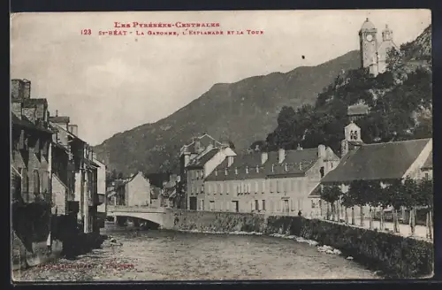 AK St-Béat, La Garonne, l`Esplanade et la Tour