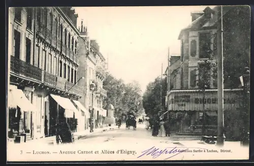 AK Luchon, Avenue Carnot et Allées d`Etigny