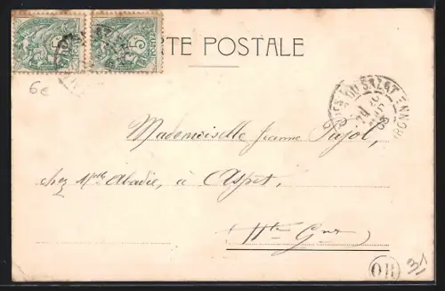 AK Portillon, Frontières d`Espagne avec vue sur maison et montagnes enneigées