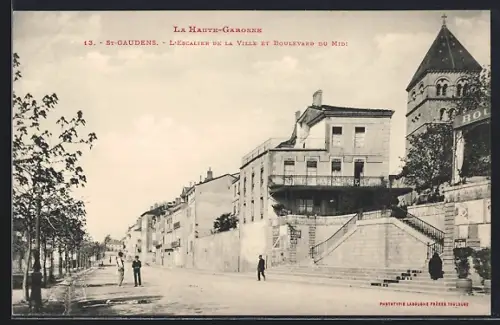 AK St-Gaudens /La Haute-Garonne, L`Escalier de la Ville et Boulevard du Midi
