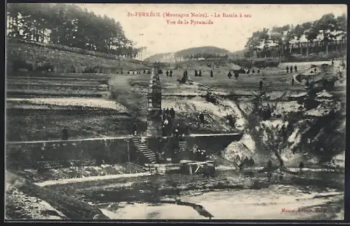 AK St-Ferréol /Montagne Noire, Le Bassin à sec, Vue de la Pyramide