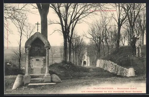 AK Saint-Gaudens, Monument élevé sur l`emplacement où fut martyrisé Saint Gaudens