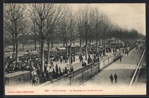 AK Toulouse, La Fête du Cours Dillon avec foule sous les arbres