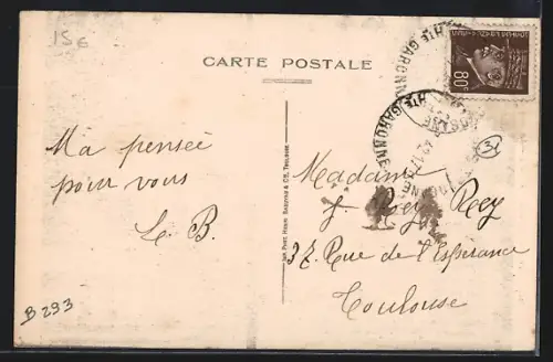 AK Martres-Tolosane, La Rue de la Gare avec charrette à cheval