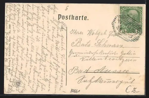 AK Radegund am Schröckel, Villa Oliva, Haus Nr. 3 am Anger, Oberer Platz, Kirche
