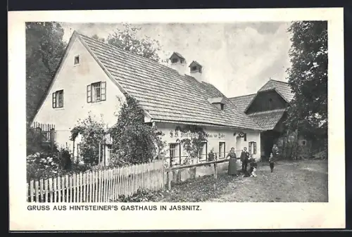 AK Jassnitz, Gasthaus Zur Linde, Bes. Hintersteiner