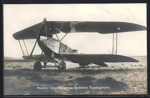 Foto-AK Sanke Nr. 265: Neuester Doppeldecker der Deutschen Flugzeugwerke