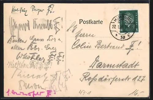 AK Hamburg, Alte Strassburger Burschenschaft Alemannia