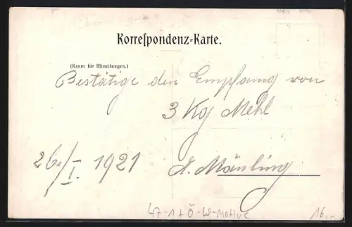 Künstler-AK Wien, Studentenwappen Verein zur Unterstützung dt. Hochschüler aus Mähren