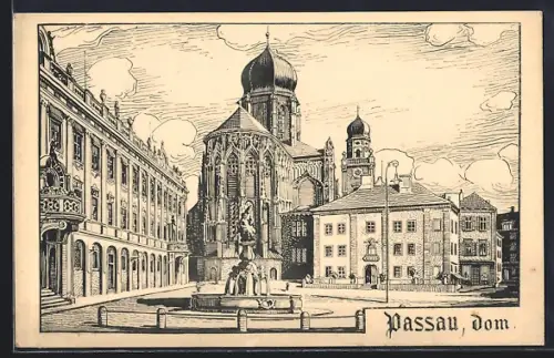 Künstler-AK Passau, Dom