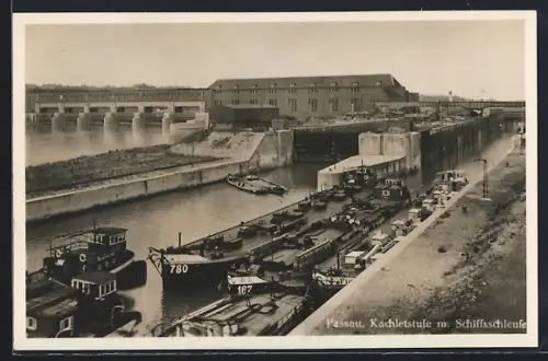 AK Passau, Kachletstufe mit Schiffsschleuse