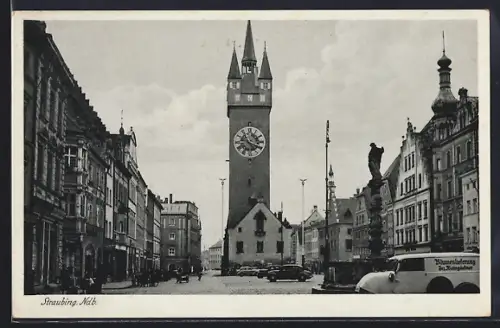 AK Straubing /Ndb., Uhrenturm