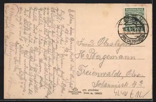 AK Emmerich, Obere Rheinpromenade, Partie am Zollamt