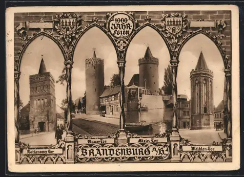 AK Brandenburg / Havel, Stein-Tor, Mühlen-Tor, Rathenower Tor, Plauer Tor