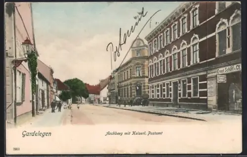 AK Gardelegen, Aschberg mit Kaiserl. Postamt