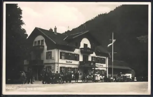 AK Oberau / Garmisch, Gasthof Unterm Berg am Wald