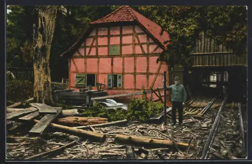 AK Kirchwalsede /Lüneburger Heide, Wassermühle Federlohmühlen