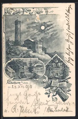 Lithographie Jena, Fuchsthurm, Sennhütte