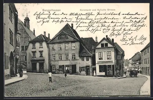 AK Sangerhausen, Kornmarkt und Kylische Strasse