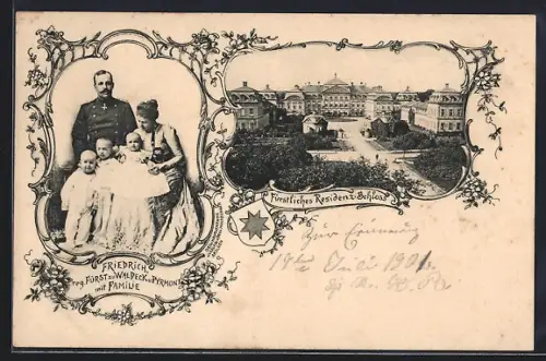 AK Arolsen, Fürstliches Residenz-Schloss, Friedrich Fürst von Waldeck-Pyrmont mit Familie