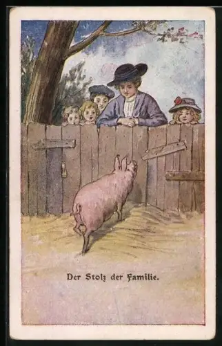 AK Der Stolz der Familie, Schwein