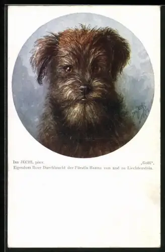AK Hund Golli der Fürstin Hanna von und zu Liechtenstein