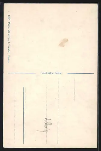 AK Davos, Ansicht der Landschaft aus der Vogelschau