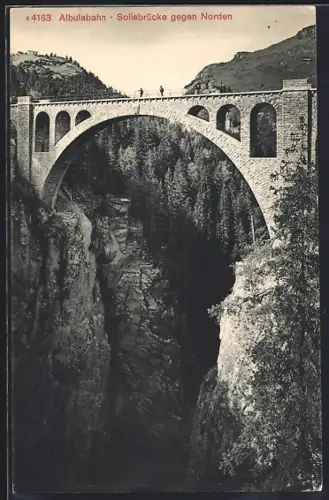 AK Solis, Solisbrücke /Albulabahn, Ansicht der Brücke gegen Norden