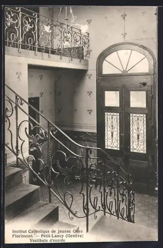 AK Petit-Lancy /Genève, Institut Catholique de Jeunes Gens Florimont, Vestibule d`entrée