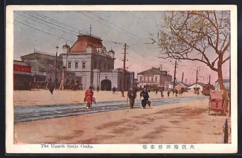 Künstler-AK Osaka, The Umeda Station