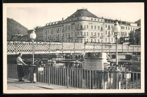 AK Bad Ems, Kurbrücke mit Römerbad